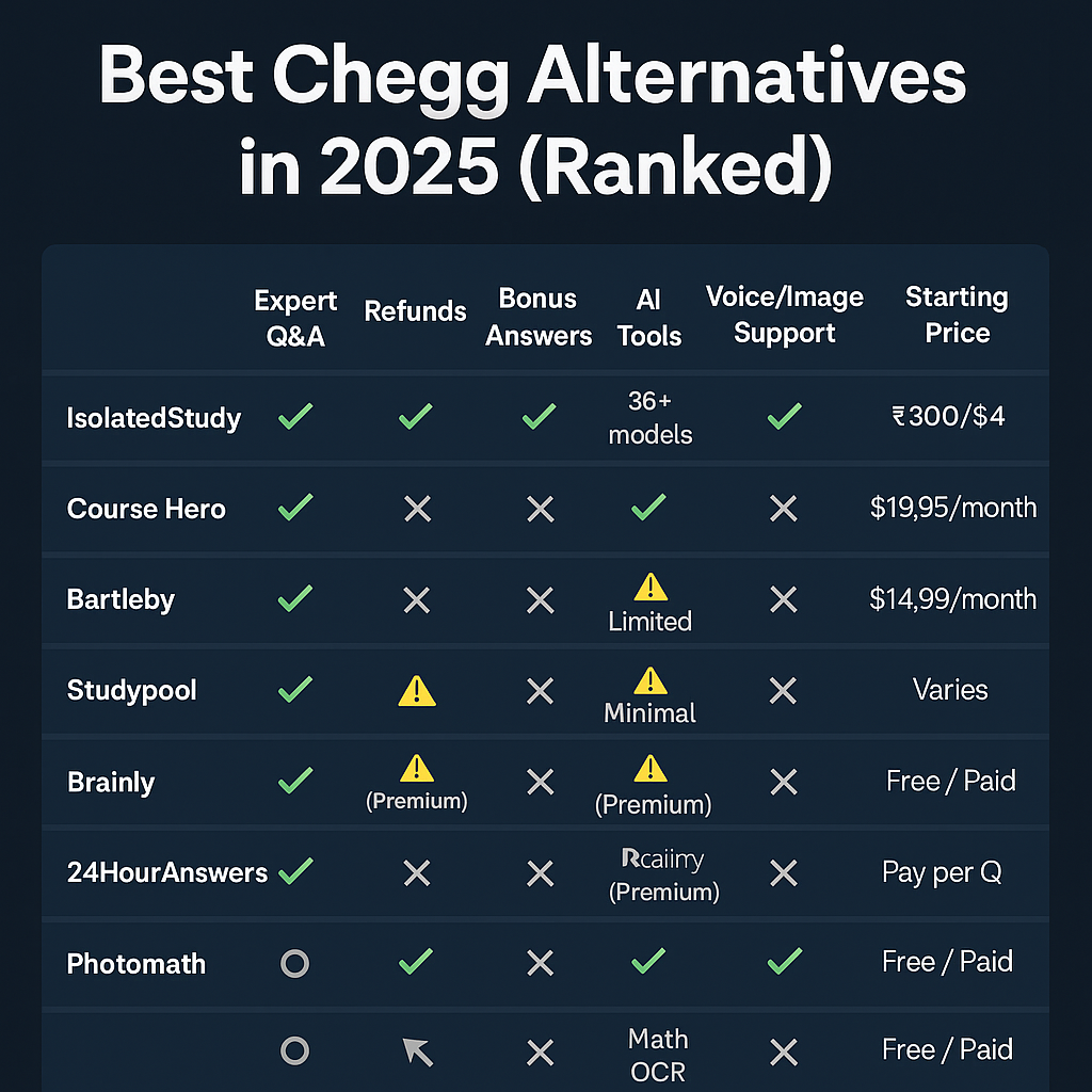 Top Chegg Alternatives for Asking Questions to Experts