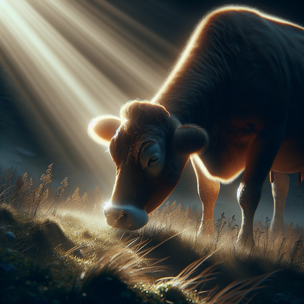 cow highly detailed, cinematic lighting, trending on artstation